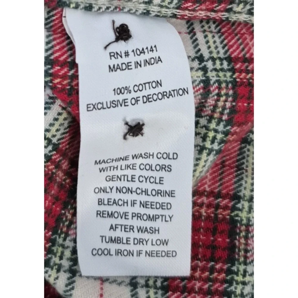 Alpine Design Shirt Womens S Red/Cream Sky Pond Plaid Hike Midweight Flannel NEW